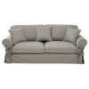 Ausziehbares 3-/4-Sitzer-Sofa aus Baumwolle, hellgrau, Matratze 12 cm
